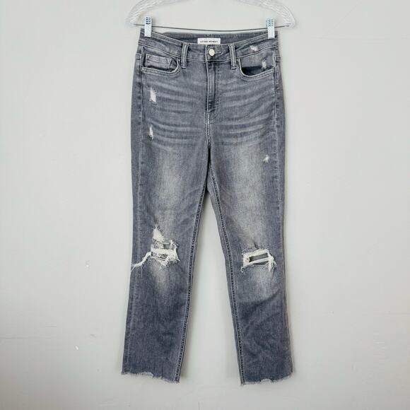 Flying Monkey Gray Distressed Straight Leg Jeans Women’s Size 27 - Picture 1 of 8